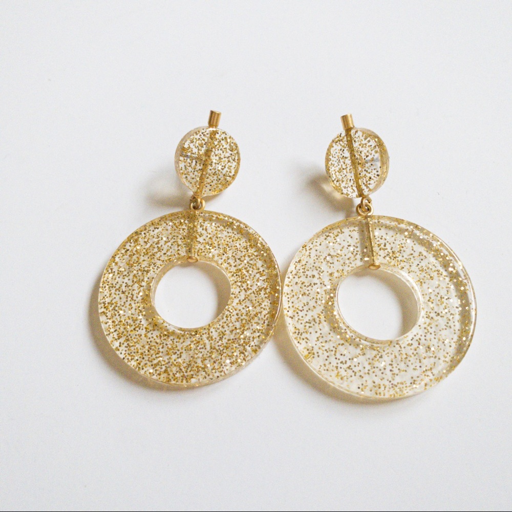 Madewell Women’s Gold Glitter Circle Earrings